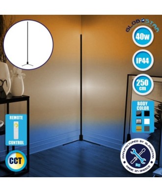 Μοντέρνο Minimal Επιδαπέδιο Μαύρο Φωτιστικό 250cm LED 40 Watt με Ασύρματο Χειριστήριο Αφής 2.4G RF & Dimmer CCT - Ψυχρό - Ημέρας - Θερμό GloboStar ALIEN Design GLOBO-250-10